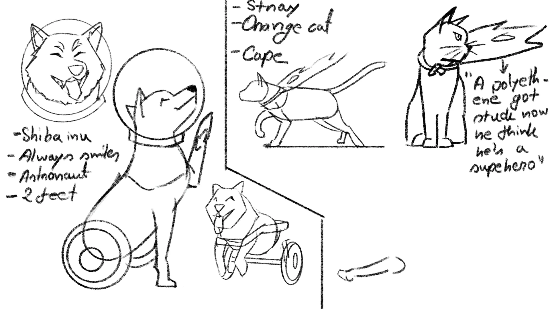 Concept Sketches of Kosmo & Morph by _airow