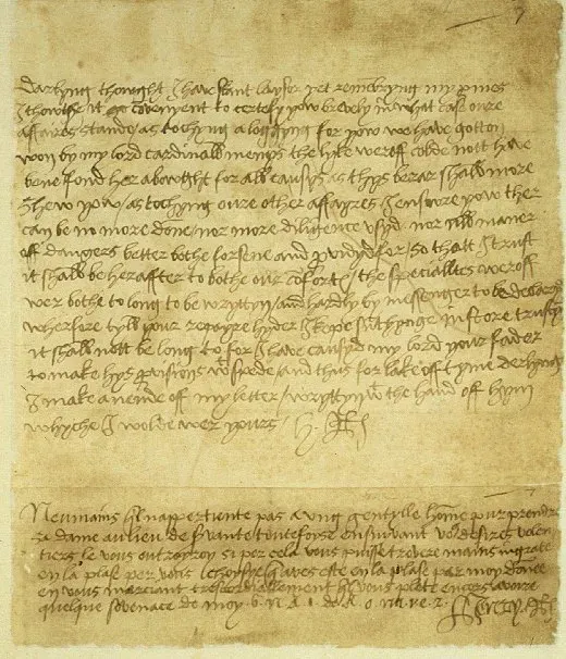 Love Letter number 15; sent by King Henry to Anne Boleyn
