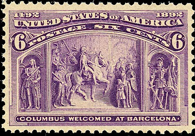 The “Columbus Welcomed at Barcelona” Stamp